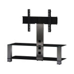 Meuble tv avec support cran plasma 2400 inox et noir 120cm