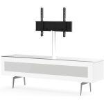 Meuble tv avec support �cran verre infrarouge et m�lamin� blanc sarama 160 cm