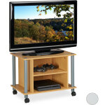 Relaxdays - meuble tv sur roues, compartiments, tagre pour tlviseur, buffet  roues pour tlviseur, ...