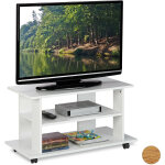 Relaxdays - meuble tv sur roulettes, 2 compartiments, console tv, receiver, table tv sur roulettes hlp ...