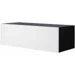 Muebles bonitos - meuble tv suspendu 1 porte meuble tv de salon 100x30x40cm mod�le luke h1 noir et blanc ...
