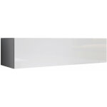 Design ameublement - meuble tv suspendu 1 porte meuble tv de salon blanc finition brillante modle aitana ...