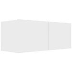 Meuble tv suspendu 2 portes bois blanc oned 80cm