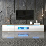 Meuble tv suspendu, meuble tv led avec 3 portes, minimaliste avec espace de rangement, meuble tv bas ...