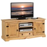Idimex - meuble tv tequila, 2 portes et 1 tiroir, en pin massif finition teinte cire