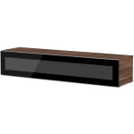 Meuble tv verre infrarouge noir et bois fonc chicago 160cm