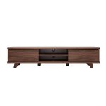 Miliboo - meuble tv vintage bois fonc noyer 2 portes l180 cm fifties
