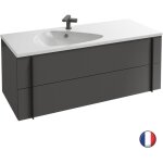 Meuble vasque 120 cm jacob delafon nouvelle vague gris brillant