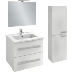 Meuble vasque 60 cm jacob delafon ola up blanc brillant + colonne + miroir et spots