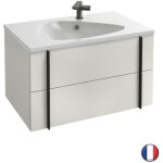 Meuble vasque 80 cm jacob delafon nouvelle vague blanc brillant