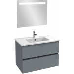 Meuble vasque 80 cm jacob delafon tolbiac gris anthracite + miroir led