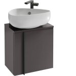 Meuble wc sous vasque jacob delafon nouvelle vague + vasque gris anthracite, v. gauche