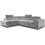 Meubler design - canap� d'angle convertible velours appuis - t�te r�glables loza - coffre et pieds acier ...