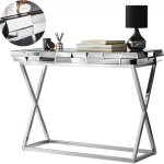 Meubler design - console verre miroir 3d, verre, miroir, rectangulaire, style contemporain, 110 x 40 ...