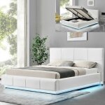 Meubler design lit design alexi avec sommier et coffre de rangement - blanc - 140x190, polyuréthane, ... Meubler design lit design alexi avec sommier et coffre de rangement - blanc - 140x190, polyuréthane, ...