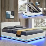 Meubler design lit led avec coffre de rangement ava - blanc - 160x200, polyuréthane, style contemporain, ... Meubler design lit led avec coffre de rangement ava - blanc - 160x200, polyuréthane, style contemporain, ...