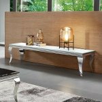 Meubler design - meuble tv design ema - blanc, verre et métal, métal, rectangulaire, style baroque, 180 ... Meubler design - meuble tv design ema - blanc, verre et métal, métal, rectangulaire, style baroque, 180 ...