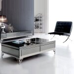 Meubler design - table basse elégante, verre, rectangulaire, style baroque, 120 x 65 x 40 cm Meubler design - table basse elégante, verre, rectangulaire, style baroque, 120 x 65 x 40 cm
