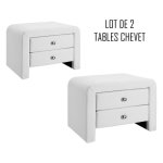 Meubler design - table chevet design blanc eva x2, polyuréthane, rectangulaire, style contemporain, 50 ... Meubler design - table chevet design blanc eva x2, polyuréthane, rectangulaire, style contemporain, 50 ...