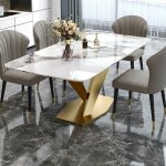 Meubler design table À manger céramique effet marbre blanc pied couleur or liame, céramique, métal, rectangula ... Meubler design table À manger céramique effet marbre blanc pied couleur or liame, céramique, métal, rectangula ...