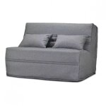 Meubletmoi - banquette lit bz 140x200 cm en tissu gris et matelas 15 cm - anatole