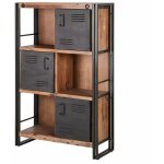 Meubletmoi - bibliothque 3 tagres 3 portes bois d'acacia et mtal - workshop