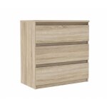 Meubletmoi - commode 3 tiroirs d�cor ch�ne clair textur� - benny