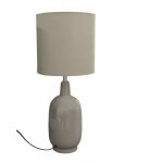 Meubletmoi - lampe 49 cm vase c�ramique laqu� et abat - jour taupe - ga�a