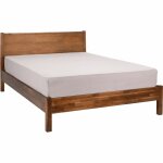 Meubletmoi - lit double 160 x 200 cm en bois d'acacia avec tte de lit - miso 8908