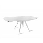 Meubletmoi - table extensible ovale 120  180 cm verre tremp blanc - adelphia 1