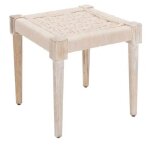 Meubletmoi - tabouret en bois et corde blanc cass - agra 7285
