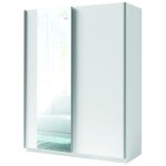 Meublorama - armoire gozu 2 portes coulissantes avec miroir - coloris blanc - 180 x 198 x 62 cm Meublorama - armoire gozu 2 portes coulissantes avec miroir - coloris blanc - 180 x 198 x 62 cm
