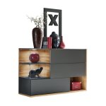 Meublorama - buffet, bahut, enfilade klis trois portes et trois niches. coloris gris anthracite et chêne. ... Meublorama - buffet, bahut, enfilade klis trois portes et trois niches. coloris gris anthracite et chêne. ...