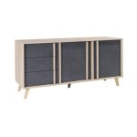 Meublorama - buffet moyen mod�le malmo gris. meuble design type scandinave. effet ultra tendance pour ...