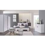 Ensemble design pour chambre � coucher como. lit 160x200 cm avec sommier + tables de chevet.