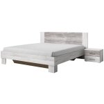 Lit adulte 180x200 collection irina. chevets intgrs. coloris gris clair et gris fonc