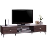 Meublorama - meuble tv ankara ? 150 cm ? 2 portes coulissantes ? noyer & blanc ? design moderne