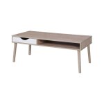 Meublorama - table basse oslo - coloris chêne et blanc - style scandinave - 120 x 60 x 45 cm Meublorama - table basse oslo - coloris chêne et blanc - style scandinave - 120 x 60 x 45 cm