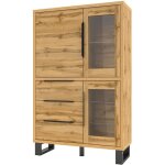 Vaisselier coloris chne collection milo. finition noires. meuble idal pour votre salle  manger.