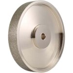 Meule cbn, 6 pouces de diam�tre x 1 pouce large, avec arbre 1 / 2 pouce, diamant�e pour aff�ter hss, ...