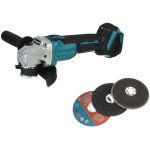 Meuleuse d'angle sans fil 125mm 18v 4 vitesses pour makita autre batterie + accessoires (machine seule) ...