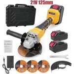 Meuleuse d'angle sans fil 21v, disqueuse sans fil sans balais, avec 2 batteries, 3 disques de coupe de ...