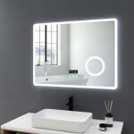 Meykoers - miroir de salle de bain led 80x60cm avec anti - bue et bluetooth led clairage rglable miroir ...