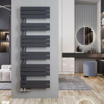 Sèche - serviette eau chaude radiateur 1385x500mm anthracite asymétrique plates sèche - serviettes - ... Sèche - serviette eau chaude radiateur 1385x500mm anthracite asymétrique plates sèche - serviettes - ...