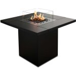 Mf - table brasero � gaz ext�rieur square table jusqu'� 10 kw en acier galvanis� noir