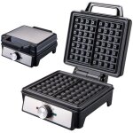 Mgo - 24 gaufrier professionnel pour 2 �paisses, plaques antiadh�sives 1400w noir