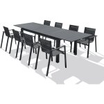 Dcb garden - miami - ensemble repas de jardin 8 places en aluminium