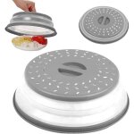 Micro onde - cloche micro onde sans bpa, anti vapeur et fonction passoire - gris