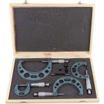 Microm�tres ext�rieurs m�triques 0 - 100mm, jauge d'�paisseur, �triers de mesure avec �tui, 4 pi�ces