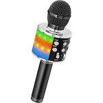 Microphone karaok� sans fil - 4 - en - 1 bluetooth portable, lecteur karaok� avec lumi�res led, pour ...